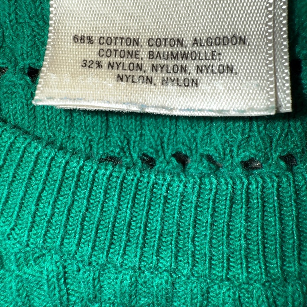 Maeve Anthropologie Green Pointelle Knit Fit & Flare Dress Feminine Spring M - Picture 5 of 6